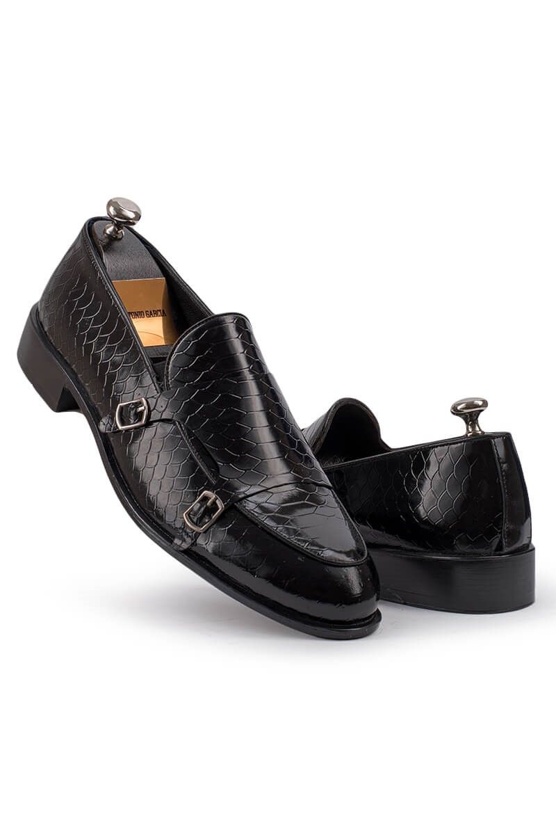 ANTONIO GARCIA Men's leather elegant shoes - Black 202108355601