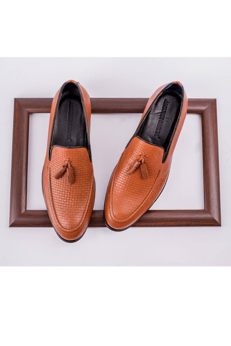 ANTONIO GARCIA Men's leather elegant shoes - Brown 202108355573