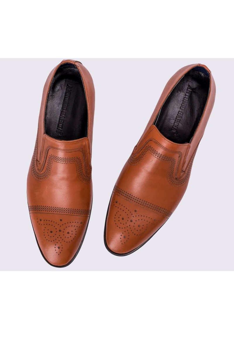 ANTONIO GARCIA Men's leather elegant shoes - Brown 202108355575
