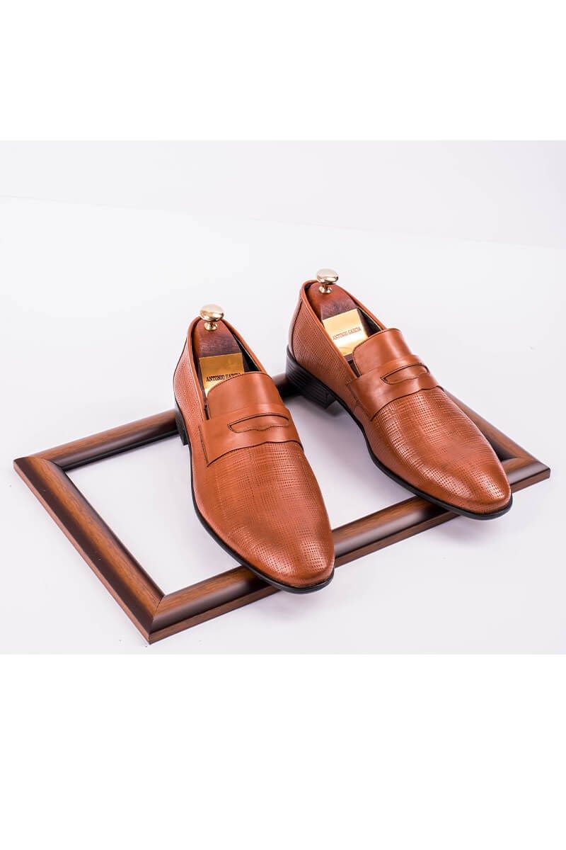 ANTONIO GARCIA Men's leather elegant shoes - Brown 202108355577