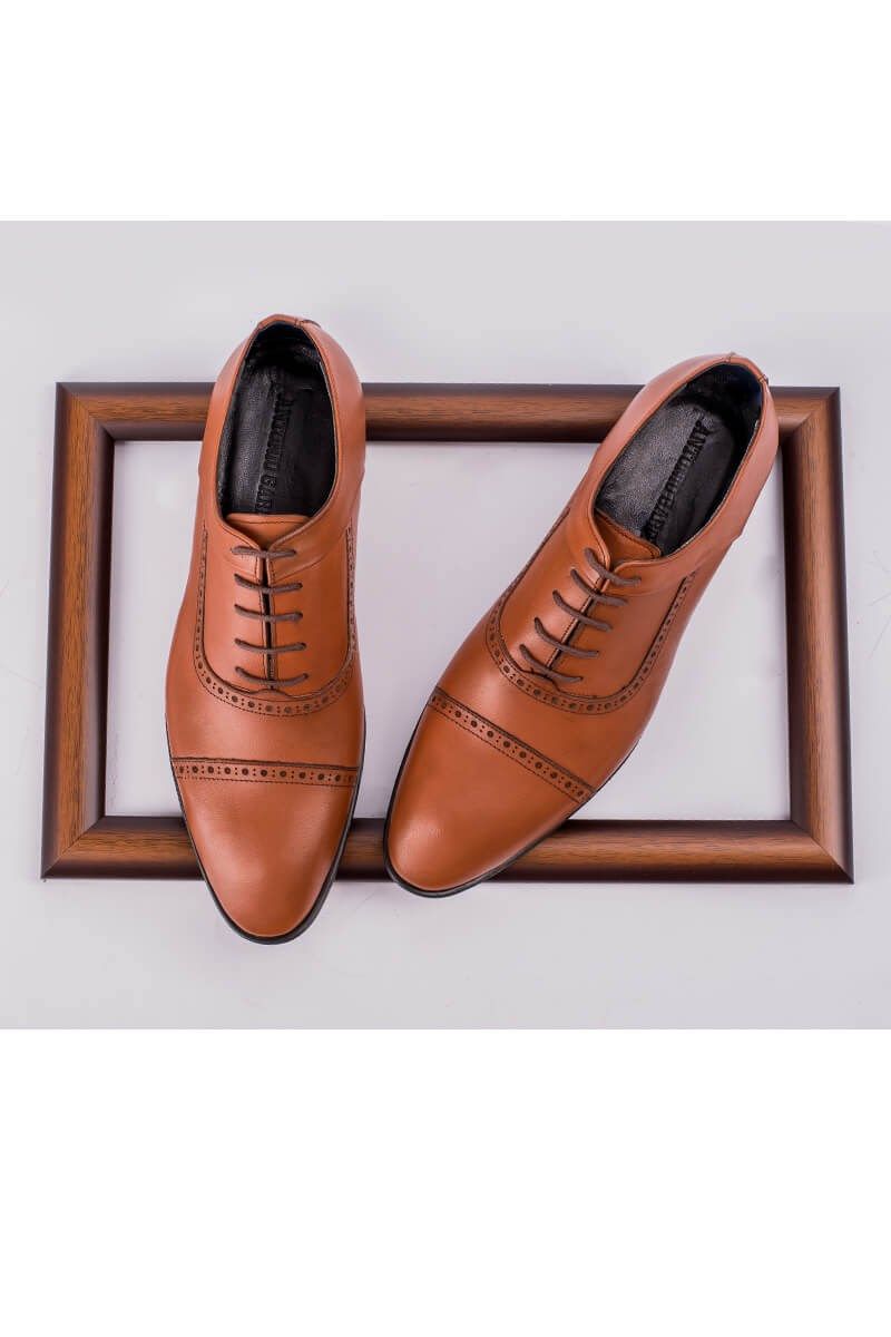 ANTONIO GARCIA Men's leather elegant shoes - Brown 202108355579
