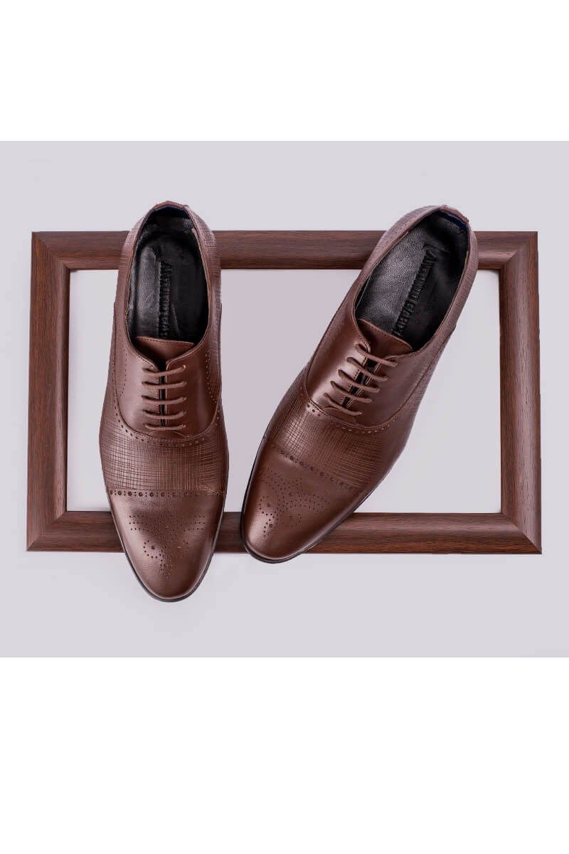 ANTONIO GARCIA Men's leather elegant shoes - Dark Brown 202108355581