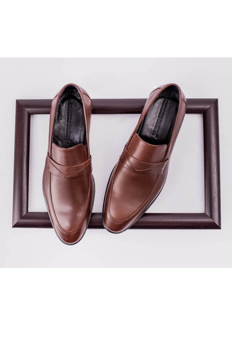 ANTONIO GARCIA Men's leather elegant shoes - Dark Brown 202108355586