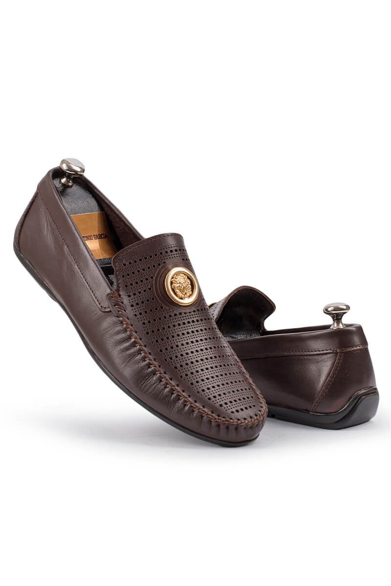 ANTONIO GARCIA Men's leather elegant shoes - Dark Brown 202108355591