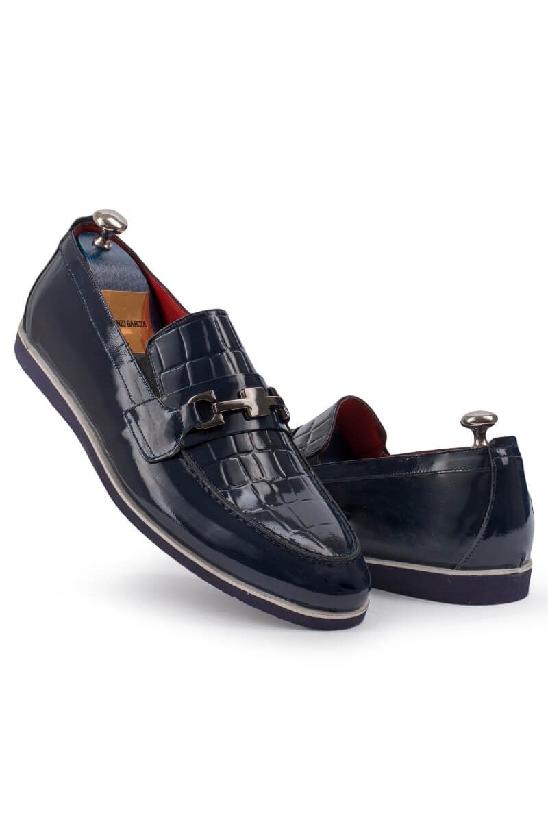ANTONIO GARCIA Men's leather elegant shoes - Navy Blue 202108355590