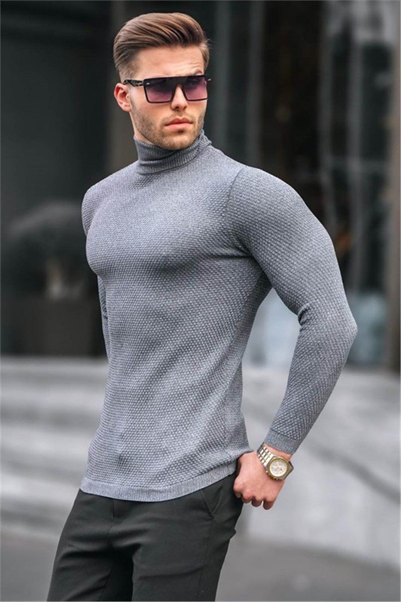 Muški pleteni džemper 6306 - antracit #367684