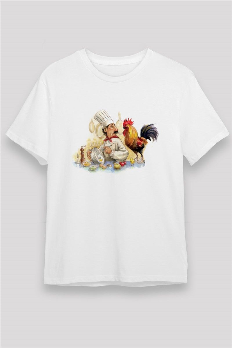 Unisex Print T-Shirt - White #372373