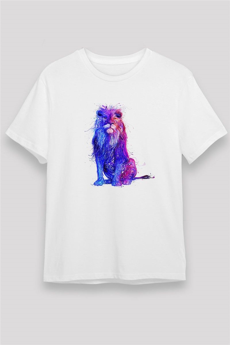 Unisex Print T-Shirt - White #373558