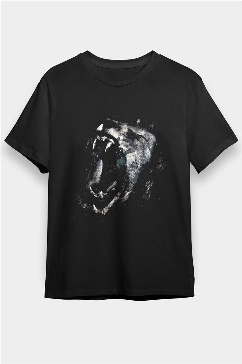 Unisex Print T-Shirt - Black #373519