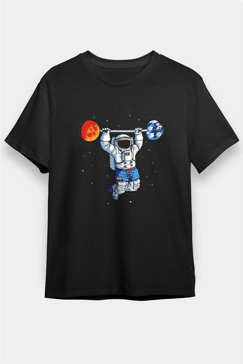 Unisex Print T-Shirt - Black #372558