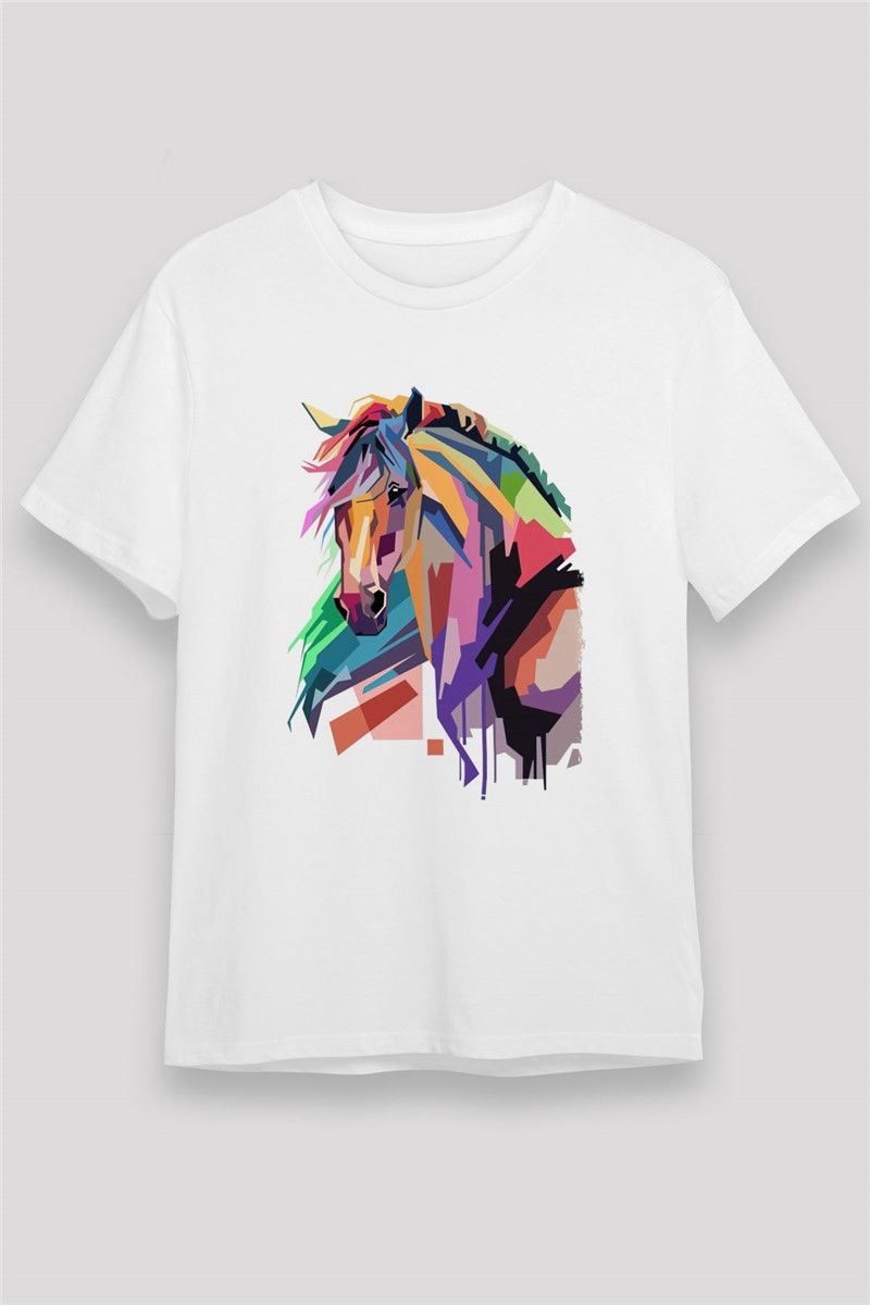 Unisex Print T-Shirt - White #373588