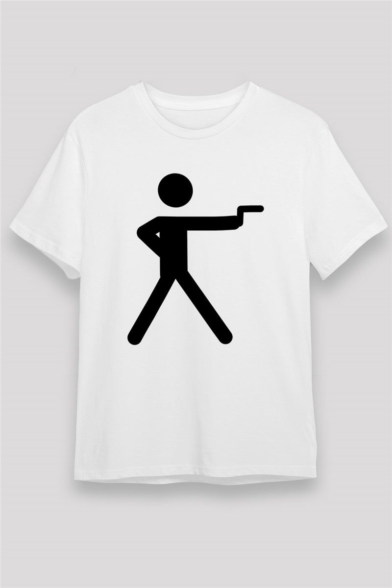 Unisex majica s uzorkom - Bijela #376876