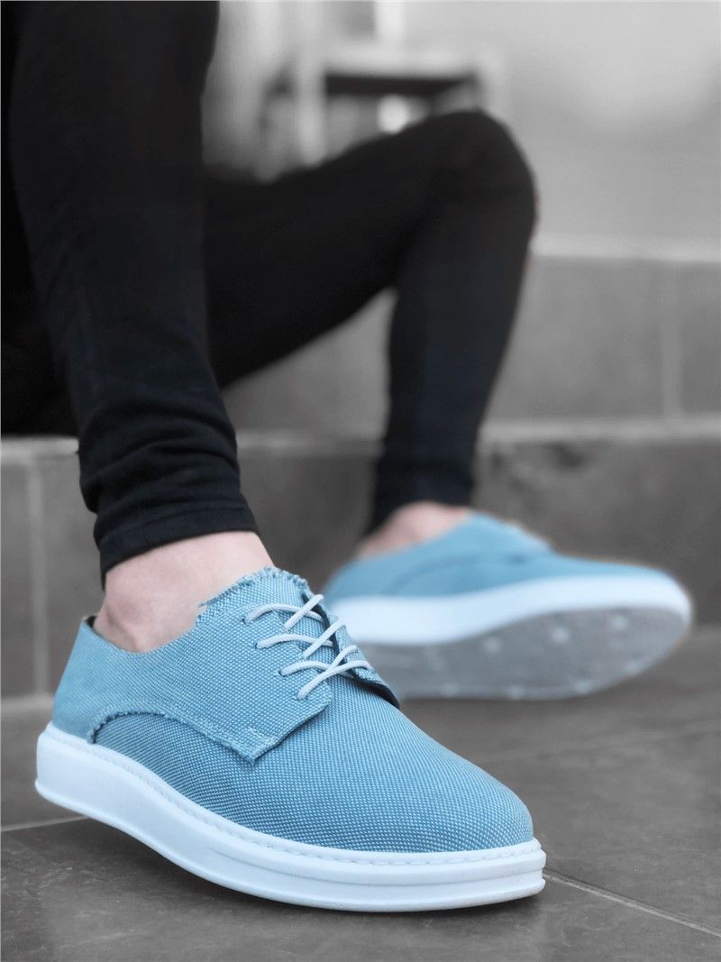 Men's casual textile shoes BA0003 - Turquoise #322011