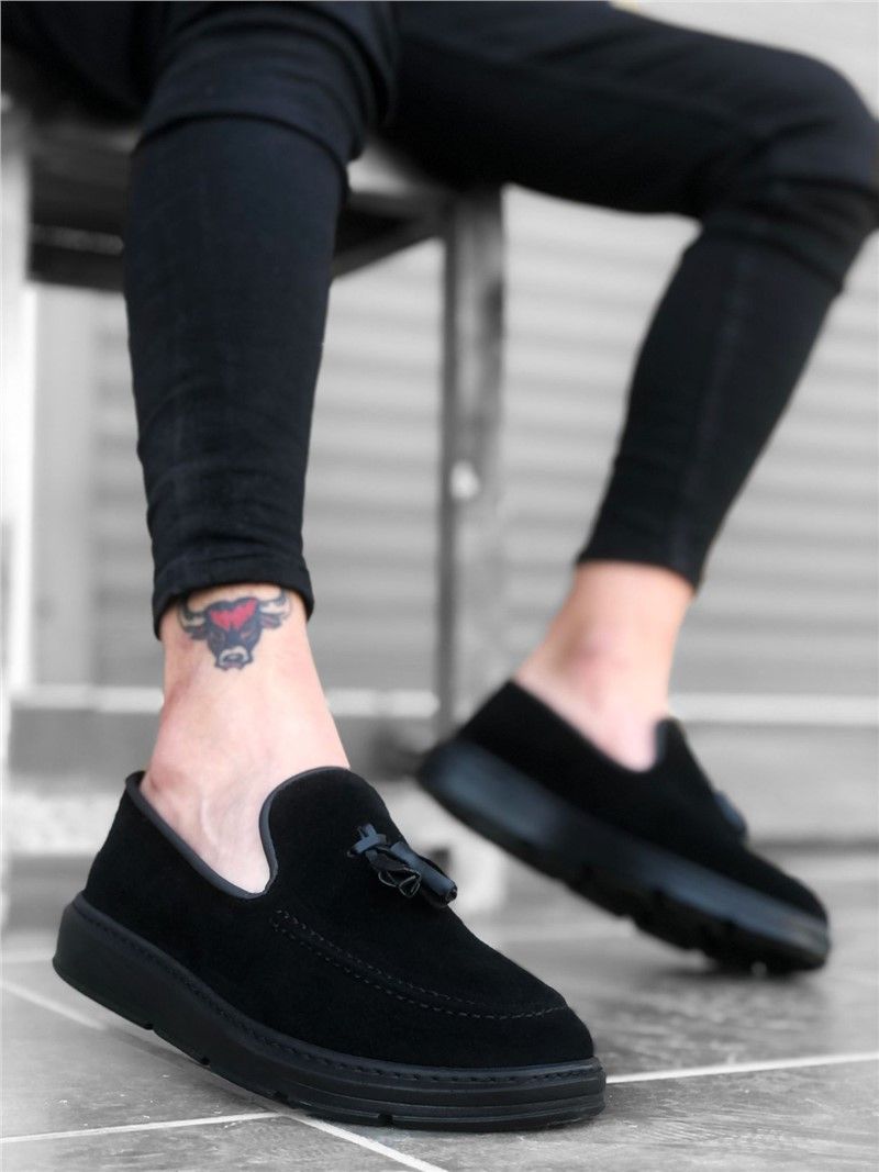 Men's casual suede shoes BA0005 - Black #322034