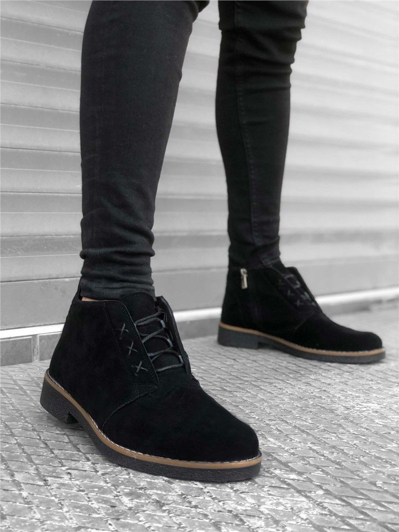 Men's suede boots BA0045 - Black #322131