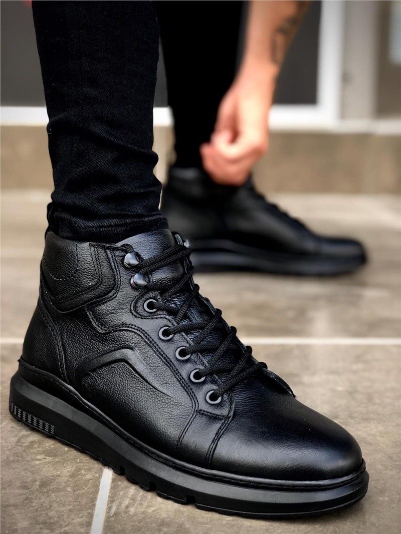 Men's classic leather shoes BA0144 - Black # 322267