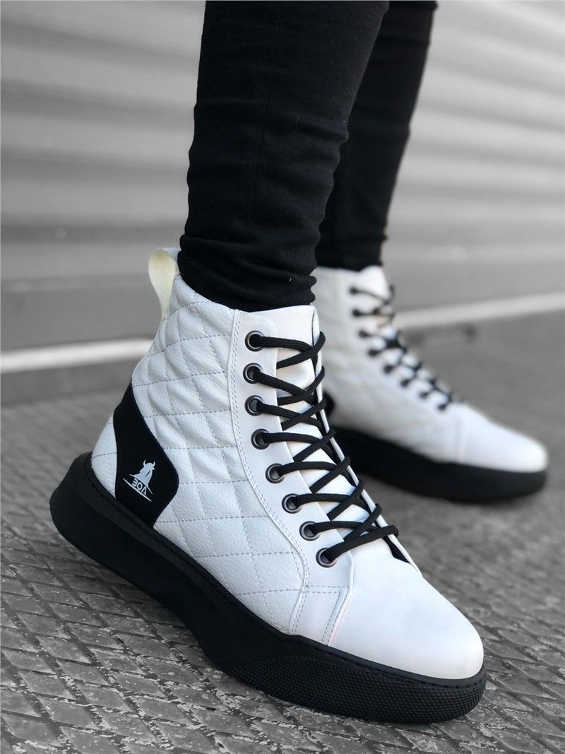Men's sports boots BA0159 - White with black # 321971