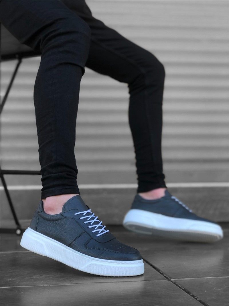 Men's leather shoes BA0196 - Dark gray #328427
