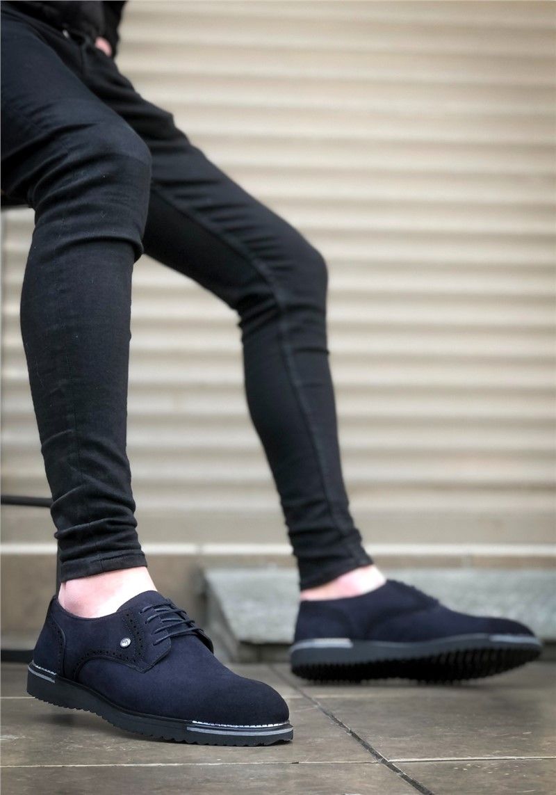 Men's suede casual shoes BA0197 - Dark blue #328636