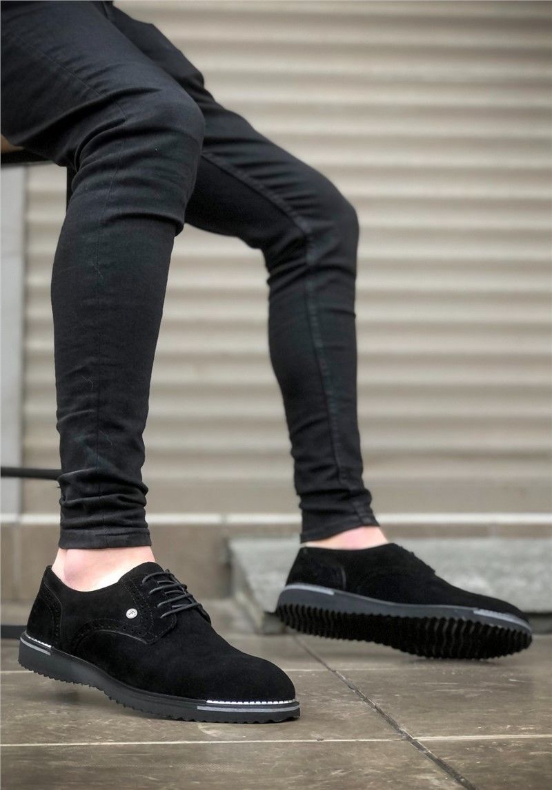 Men's casual suede shoes BA0197 - Black #328639
