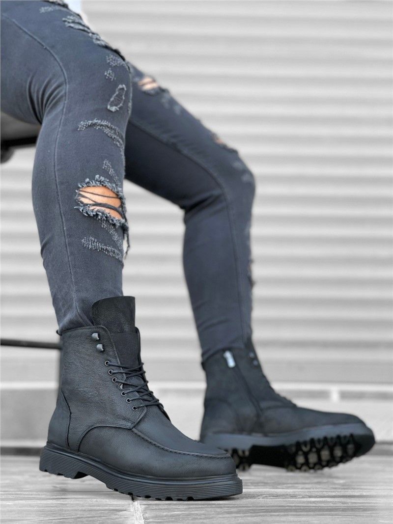 Men's Natural Nubuck Boots BA0212 - Black #359269