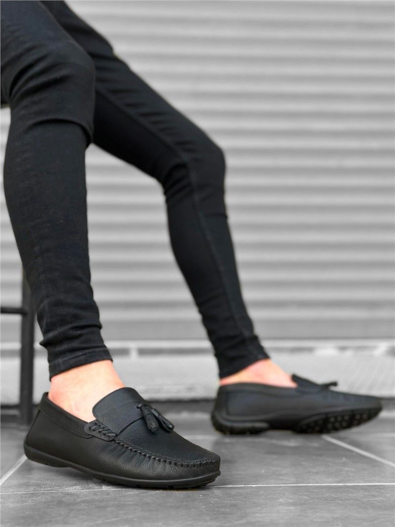 Men's Genuine Leather Shoes BA0306 - Black #383542