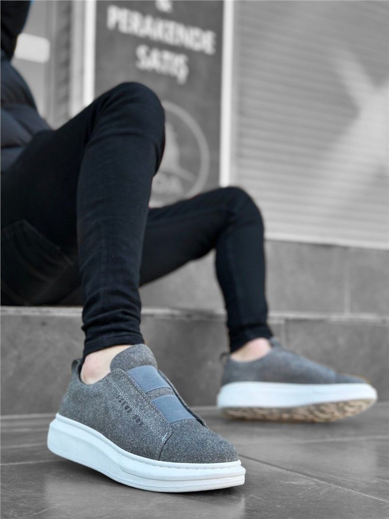 Men's Suede Shoes with BA0307 - Gray #369673
