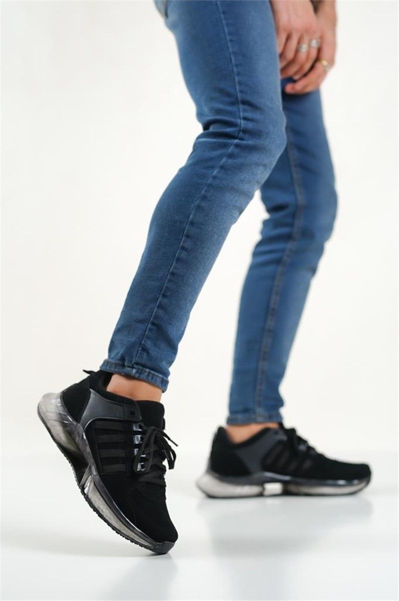 Men's Suede Athletic Shoes BA0590 - Black #382100