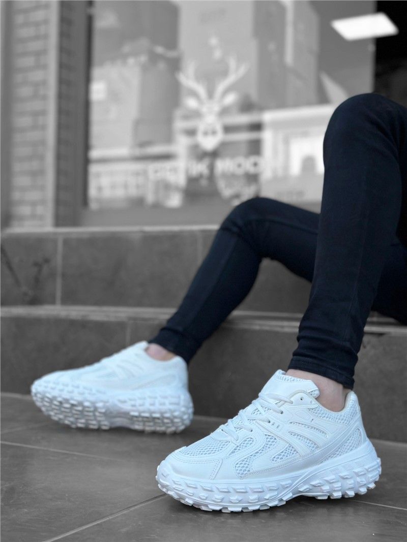 Men's Lace Up Sports Shoes BA0592 - White #371319