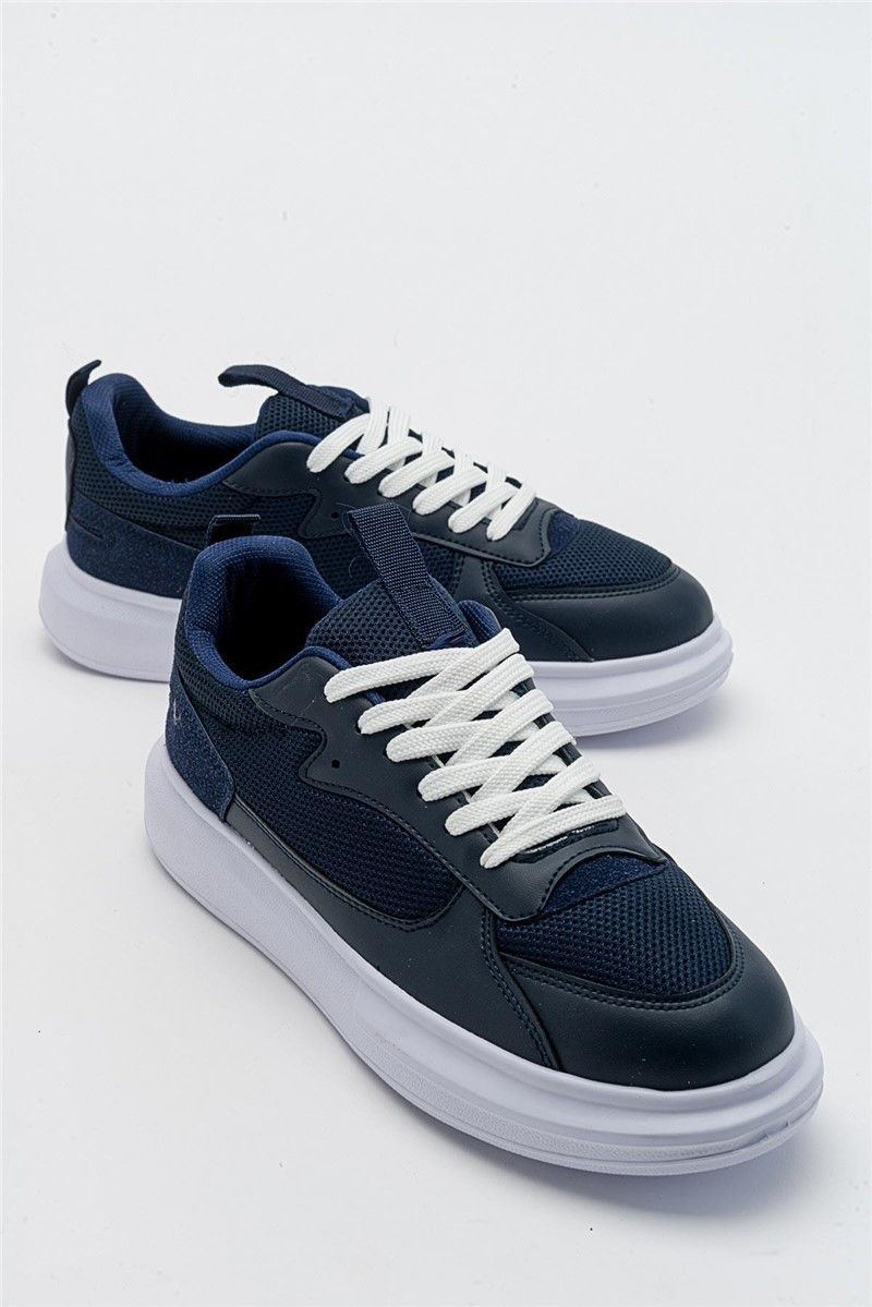 Men's Lace Up Sports Shoes - Dark Blue #381753