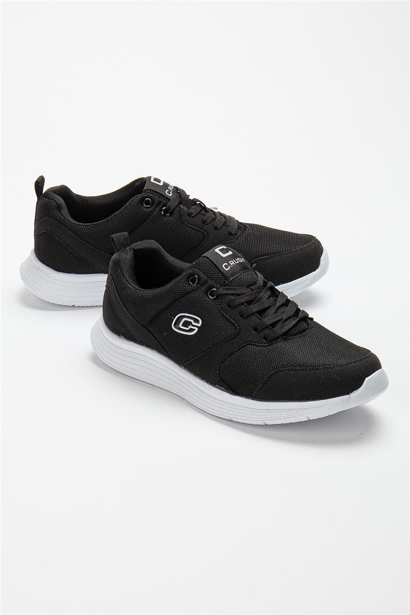 Men's Lace Up Sports Shoes - Black #371218
