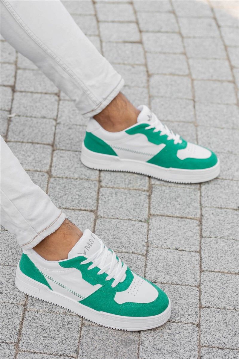 Scarpe sportive da uomo - Bianche con verde #362961