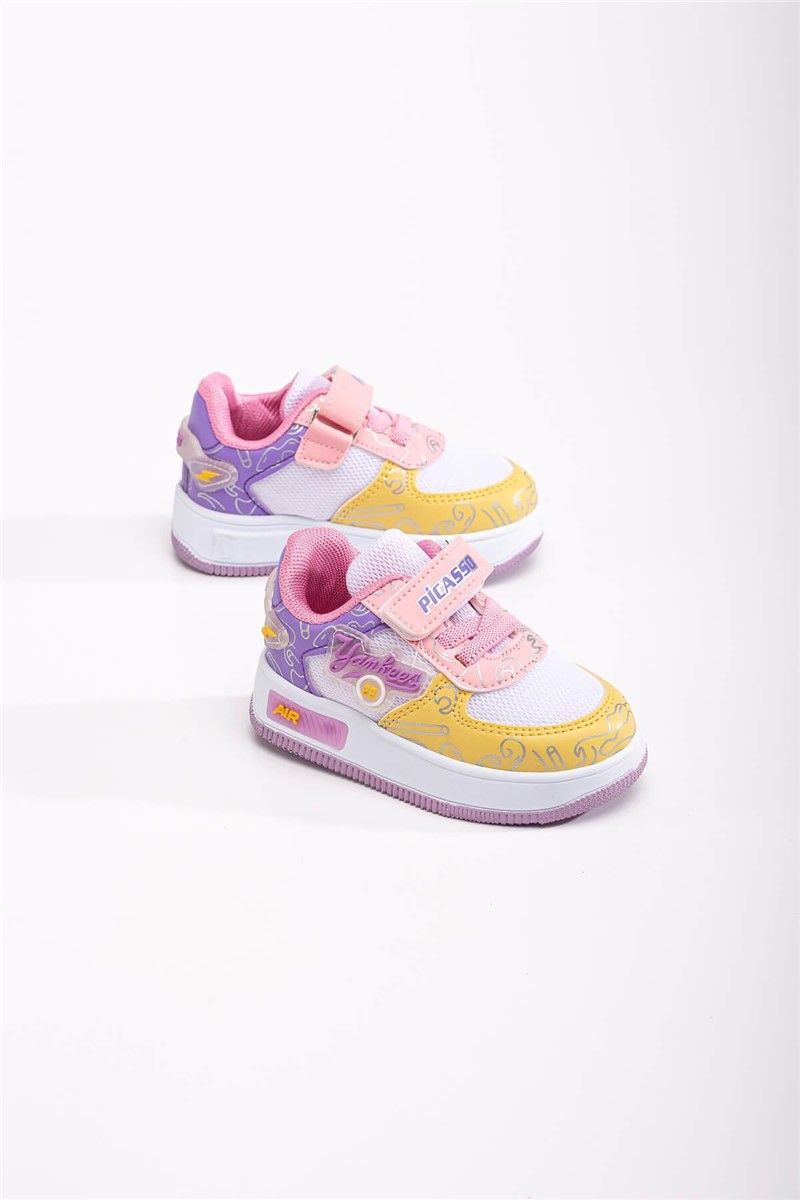Dječje sportske cipele s čičak kopčom - ružičaste s ljubičastom #370840