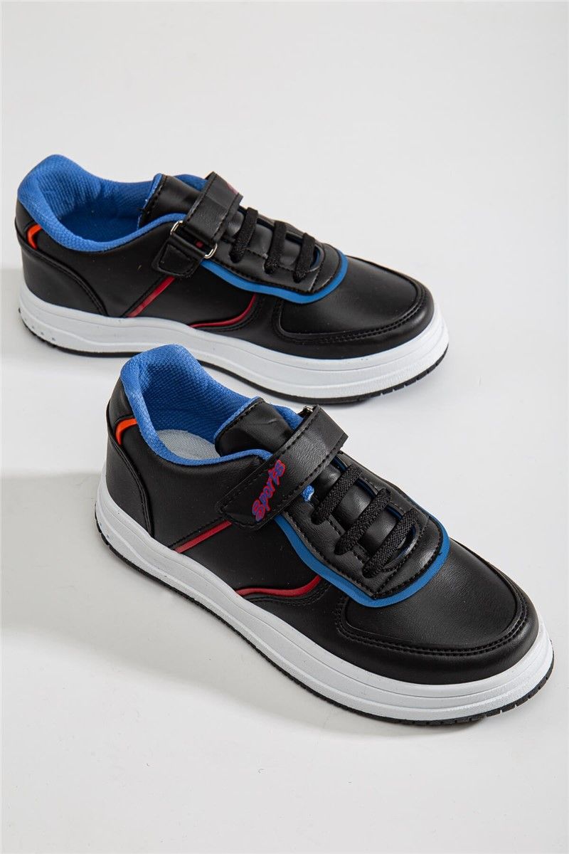 Dječje sportske cipele na čičak - crne s plavim #366108