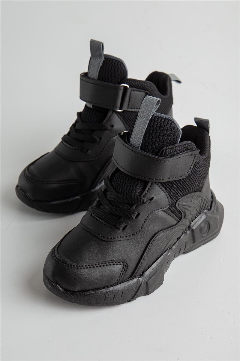 Dječje sportske cipele s vezicama i čičak kopčom - crne #362434