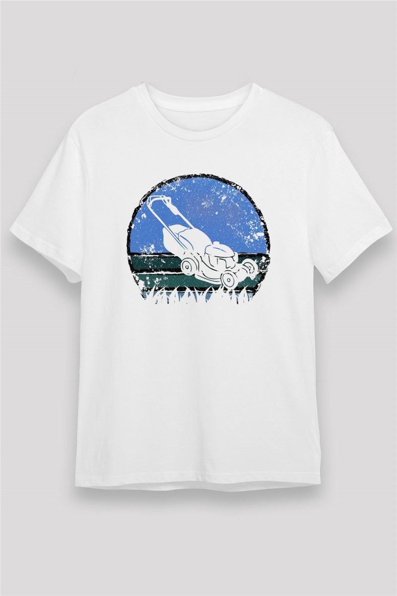Unisex Print T-Shirt - White #372623