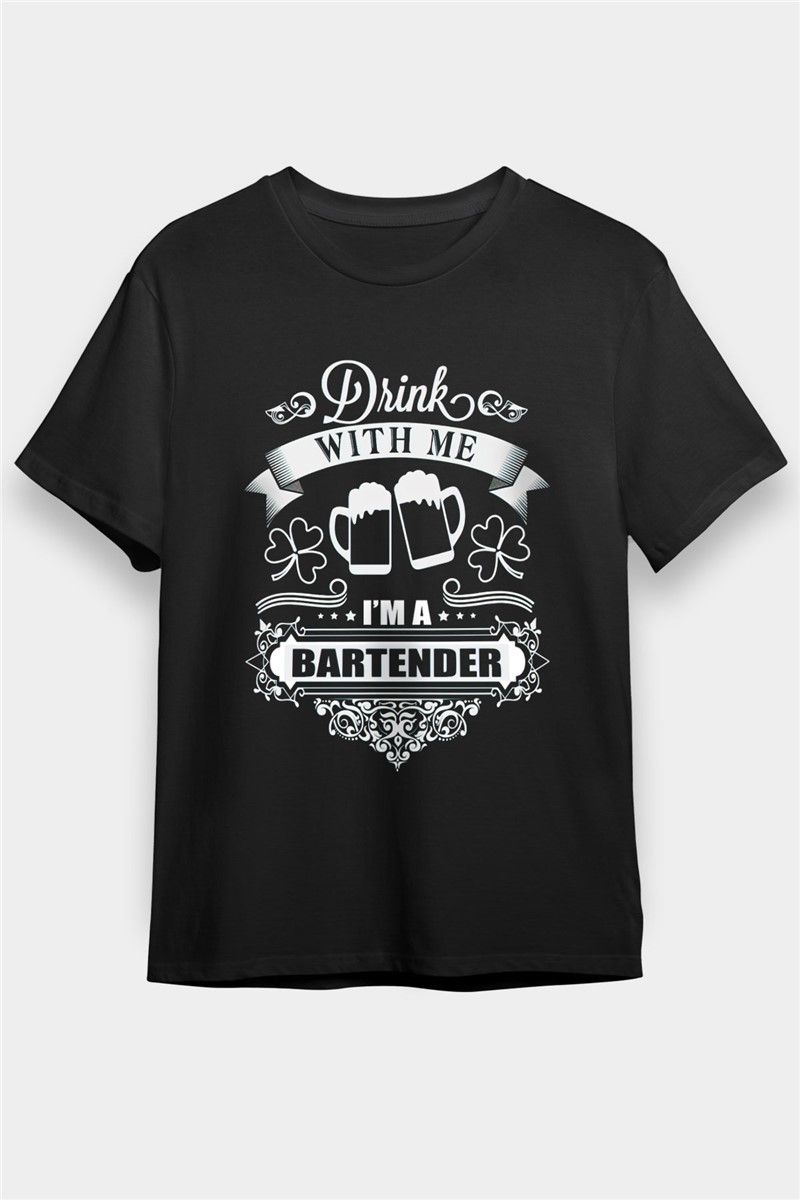 Unisex Print T-Shirt - Black #372685