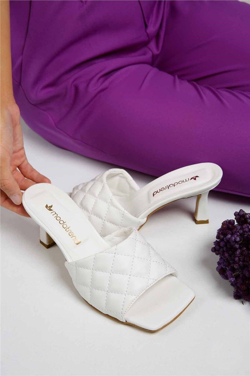 Pantofole Donna con Tacco S195 - Bianco 297496
