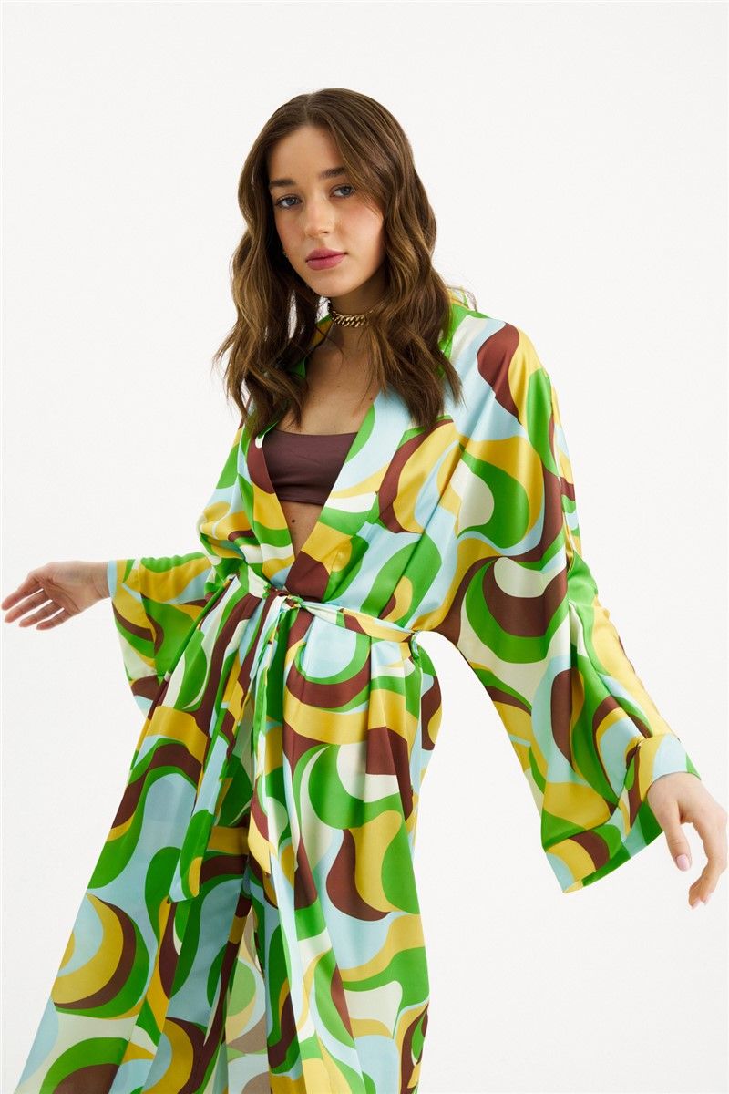 Kimono con cintura da donna - Multicolore #328704