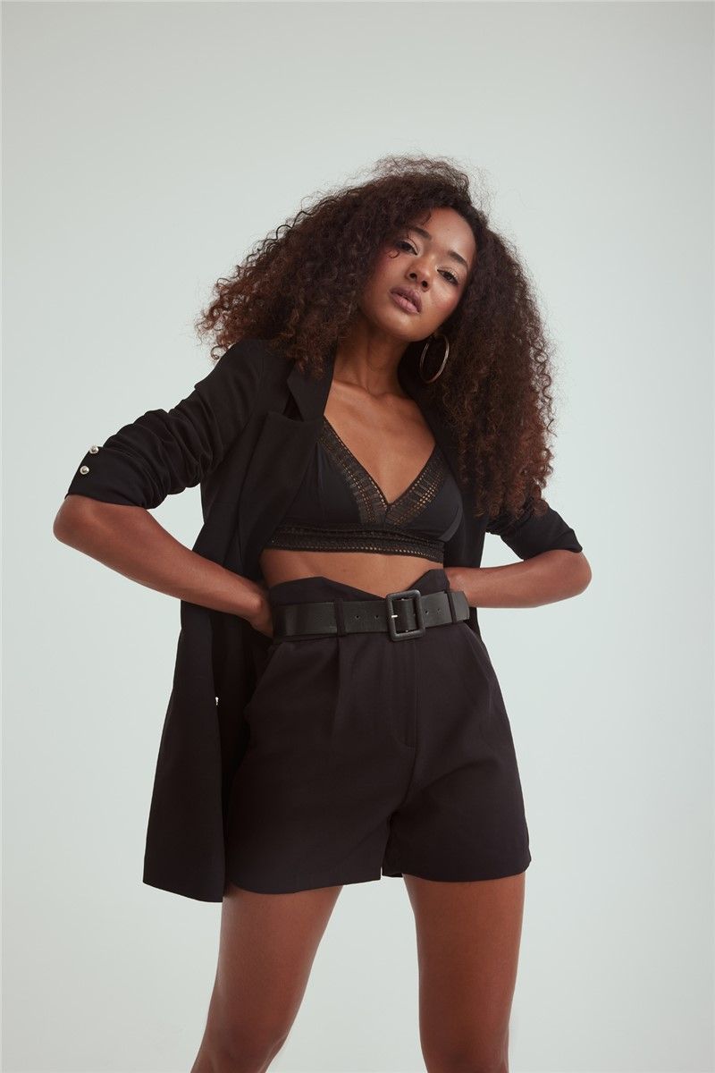 Sateen Women's Shorts - Black #309555