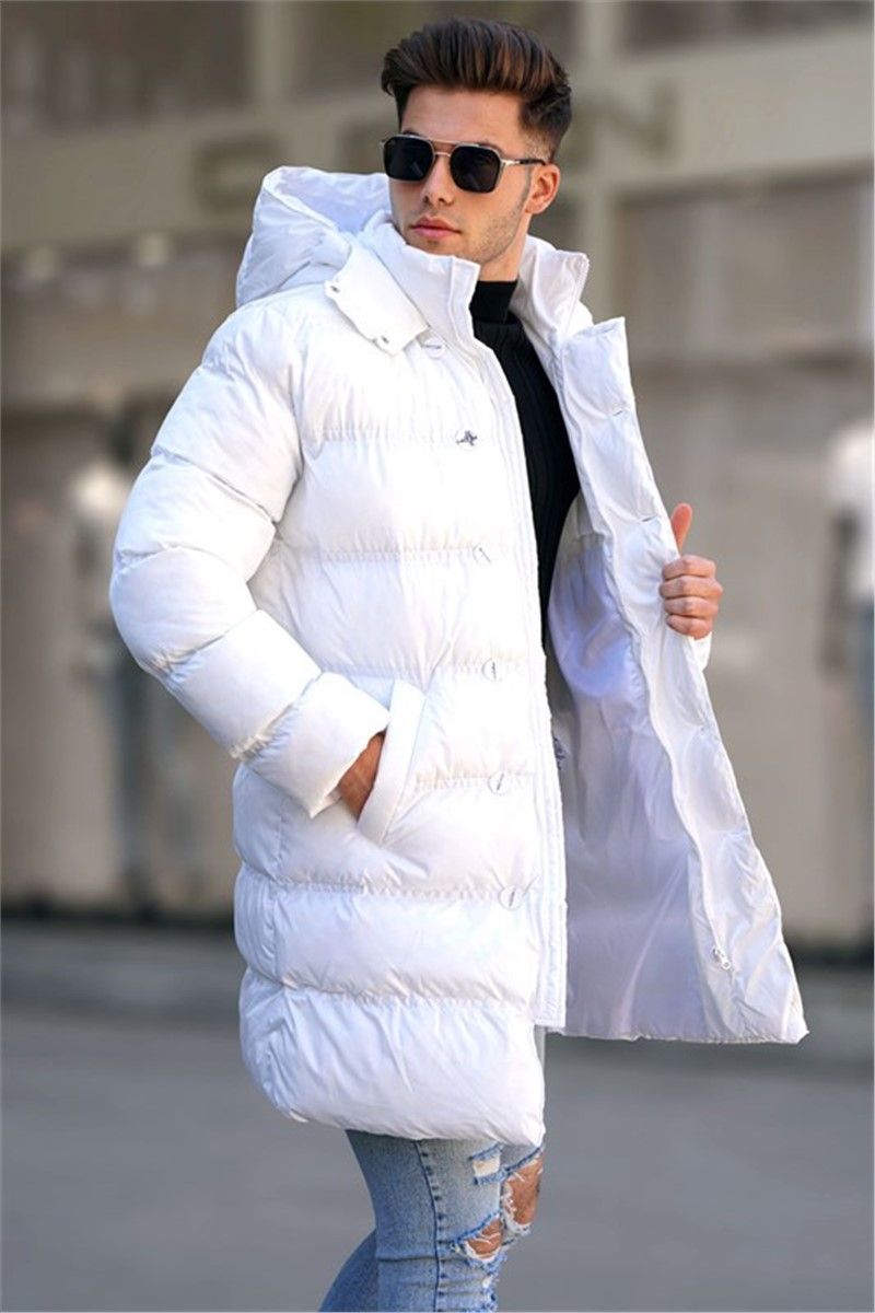 Muška jakna s kapuljačom 5708 - bijela #334274