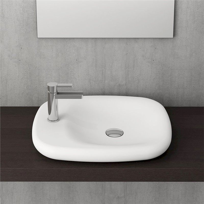 Bocchi Fenice Countertop Washbasin 54cm - Matt White #340185