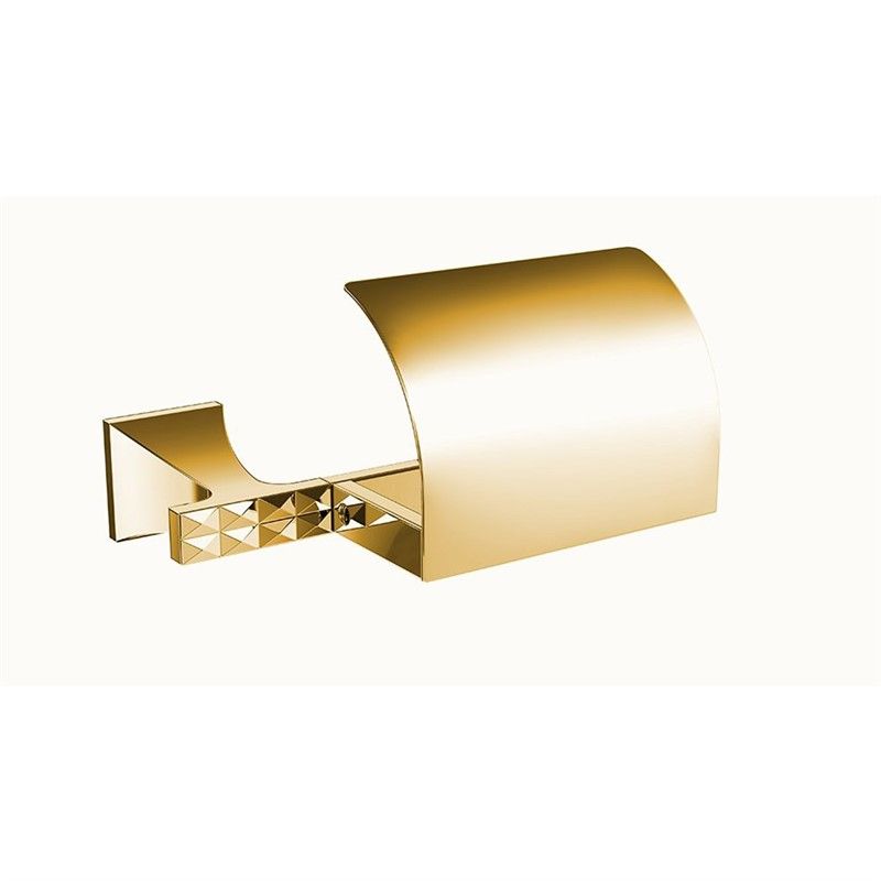 Bocchi Roma Toilet Roll Holder with Lid - Gold #337759