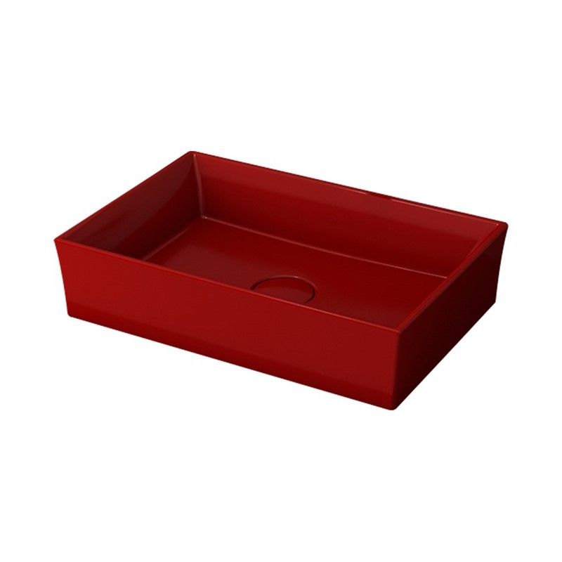Bocchi Vessel Rectangular Washbasin 56cm - Red #335511