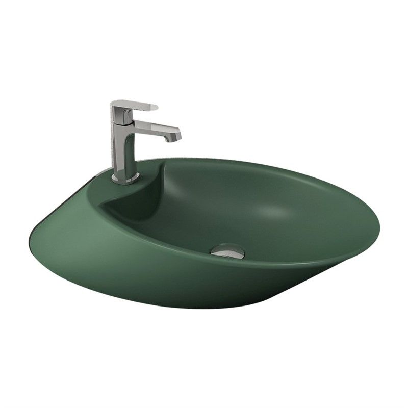 Bocchi Vessel Countertop Washbasin 72 cm - Matte Green #338241
