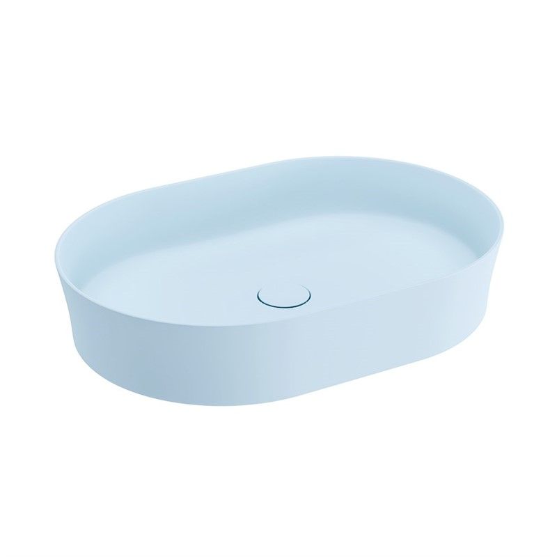 Bocchi Vessel Oval Washbasin 55cm - Light Blue Matte #342666