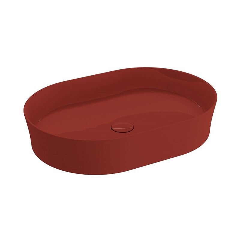 Bocchi Vessel Oval Bowl Washbasin 55x38 cm - Red #342669