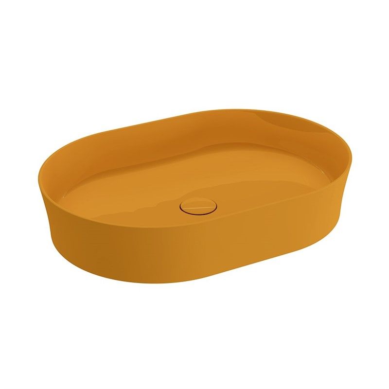 Bocchi Vessel Countertop Washbasin 55x38 cm - Mandarin Yellow #342663
