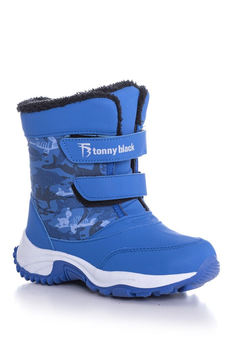Tonny Black Children's Boots - Light Blue #273471