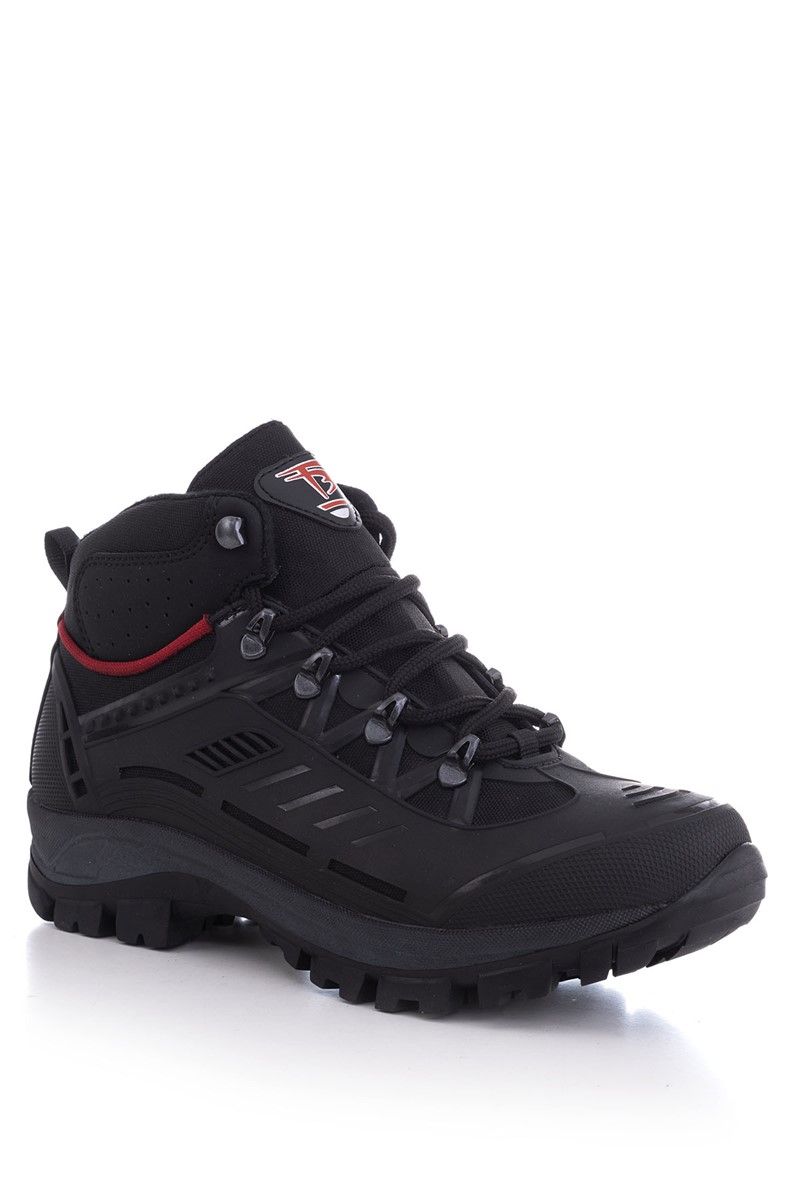 Tonny Black Unisex Hiking Boots - Black, Red #273032
